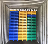 Palette de stockage robuste en plastique, colorée, Euro, simple face, entrée 4 directions, modèle WT 1211-15 pour entrepôt