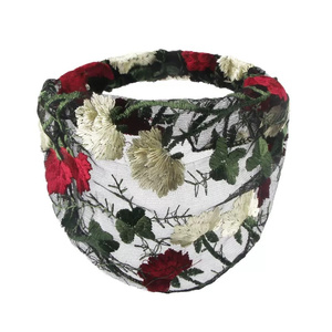 Nouveaux bandeaux en dentelle florale pour femmes, rétro, triangle, creux, foulard, chapeau, voyage, bandeau à fleurs de pivoine, accessoires pour cheveux - Product Image 3