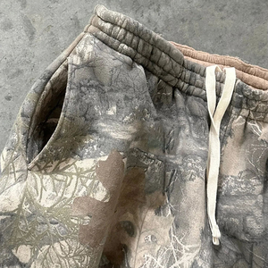 Kustom celana Camo pohon asli 300gsm Streetwear 100% katun kualitas tinggi cetak berat kebesaran untuk pria - Product Image 3