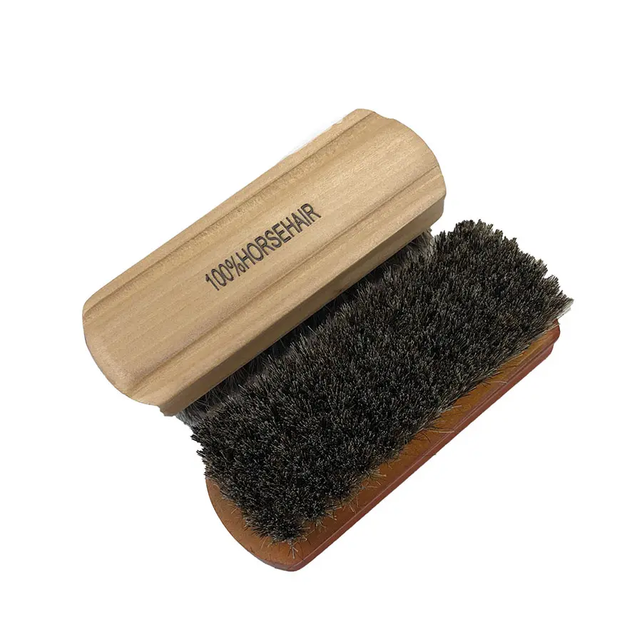 100% Horse Hair Shoe Polish Leather Shoe Shine Cleaning Brush