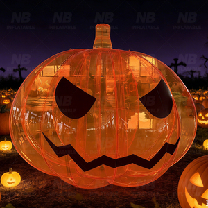 2m Inflatable Yellow Black Pumpkin <b>Balloon</b> Big Decoration Can Be <b>Customized</b> Inflatable Big Pumpkin Halloween Decoration Inflatab - Product Image 2