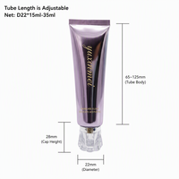 Tube Lipat 15ml 35ml Custom 22mm ABL untuk Serum Mata, Tutup Sekrup Bunga Petal, Plastik OEM Label Pribadi Grosir