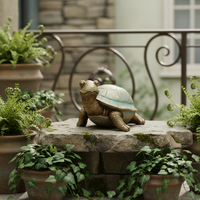 Statue de tortue en résine patinée effet bronze, figurine de tortue, technique de moulage, coquille verdigris, décoration de jardin chinoise B2B