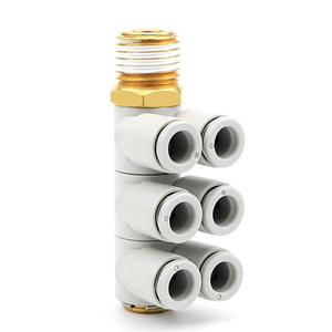 Connecteur pneumatique à double tête à trois groupes KQ2ZT04-06-08-10-12-01-02-03-04S pour la distribution d'air, raccords de tuyauterie - Product Image 2