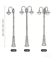 Lampes de jardin personnalisées en usine, éclairage extérieur, lampes à poteau LED en aluminium étanches pour l'aménagement paysager, éclairage de jardin et de cour