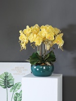 Luxe Maison Fleurs Plantes Décoratives Fleurs Artificielle Real Touch Orchid Fleur avec Pot