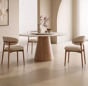 <span class=keywords><strong>Table</strong></span> à manger ronde en bois massif de luxe avec plateau tournant en pierre, meubles de salle à manger de <span class=keywords><strong>cuisine</strong></span> moderne, ensemble de <span class=keywords><strong>table</strong></span> à manger ronde - Product Image 4