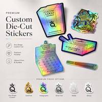 Étiquettes de bouteilles imperméables de marque OEM, étiquettes holographiques, autocollants pour bocaux, autocollants personnalisés pour l'emballage des bocaux en verre
