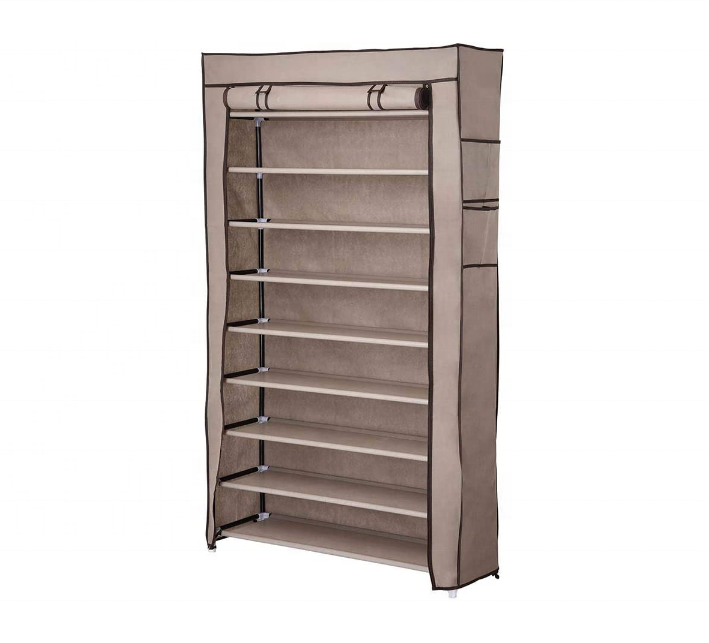 10 Tier Shoe Rack Shelf Storage Organizer Tube Cabinet Metal Non