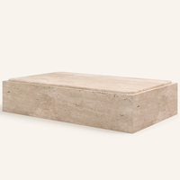 KUMUSI OEM Ensemble de salon moderne contemporain américain de luxe Table basse sculptée en travertin