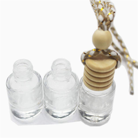 Diffuseur de parfum pour voiture suspendu en verre cylindrique de 8 ml, flacon en verre avec logo personnalisé imprimé, flacons en verre avec bouchon à vis