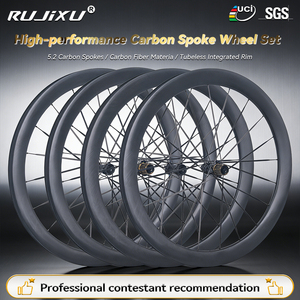 Juego de Ruedas para Bicicleta de Carretera con Frenos de Disco de Fibra de Carbono de 40/50 mm, Buje de Trinquete de 36T, Radios de 5.2 mm, Clincher/TUBELESS, OEM RUJIXU DTXTQ8 - Product Image 1