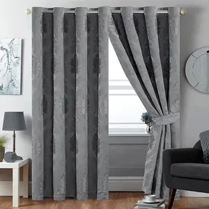 Hot Sale Jacquard Polyester Grommet Luxury Curtains for The Living Room Hotel