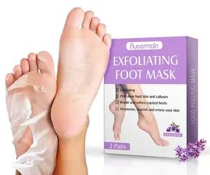 2 Pairs özel etiket lavanta soyma nasır sökücü soyma maskesi ayak cilt bakımı çorap Peeling ayak maskesi