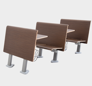 <span class=keywords><strong>Chaise</strong></span> d'escalier moderne pour salle de conférence, banc d'étude pliable pour salle de classe universitaire, bureau en contreplaqué et acier fixe pour école - Product Image 2