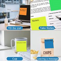 Feuilles personnalisées couleurs bon marché, bloc-notes adhésif transparent doublé 3x3 pouces pour l'école et le bureau