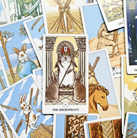 Nouvelle conception Lunalapin Rabbit Playing Card Poker Holographic Classic Waite Deck Oracle Cards Guidebook Waterproof Surface Paper