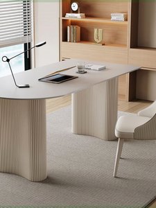 Mesa de Computadora Metálica de Estilo Simple, Color Blanco Puro, Estilo Nórdico Moderno para el Hogar, Superficie de Tablero Artificial, Plegable, Ecológica, Pequeña - Product Image 1
