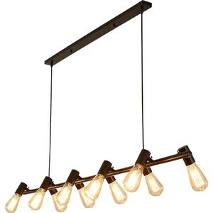 Unique Linear Pendant <b>Light</b> Stainless Steel 8 Bulbs For <b>Dining</b> Table Cafe Bar Office Industrial Style - Product Image 5