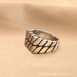 Men's Geometric Titanium Steel <b>Ring</b> Retro <b>Silver</b> Color Fashion Jewelry Gift - Product Image 3