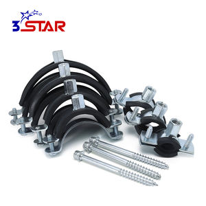 Paslanmaz çelik 2 inç ağır ayarlanabilir metrik boru klipsi kauçuk astarlı boru kelepçeler dirsek ile EPDM kauçuk - Product Image 2