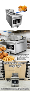 Friteuses carrées et rondes 14L Électrique à levage automatique Double panier <span class=keywords><strong>Friteuse</strong></span> à <span class=keywords><strong>gaz</strong></span> profonde - Product Image 2
