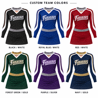 Ensemble d'uniforme de cheerleading noir et argenté personnalisé avec strass thermocollants, col à découpe en clé de serrage et dos découpé, tenue de performance