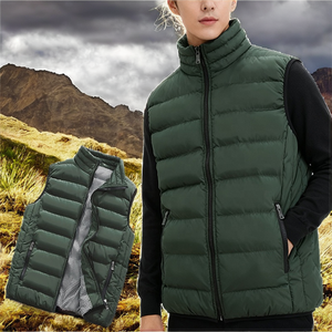 Gilet bouffant pour hommes avec logo personnalisé en gros hiver chaud automne vestes sans manches grande taille 5XL respirant fermeture éclair Service OEM - Product Image 2