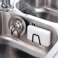 Support adhésif pour évier de cuisine - Organisateur en acier inoxydable pour éponges, tampons à récurer et outils, idéal pour comptoir, salle de bain, buanderie