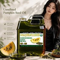 Huile de graines de citrouille non raffinée chinoise, biologique, 100% pure naturelle, végétalienne, non-OGM, halal, huile végétale pressée à froid, prix en gros 1 kg