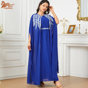 Vêtements islamiques de haute qualité pour femmes musulmanes Vente en gros en usine Costume de soirée deux pièces à manches longues manches chauve-souris Abaya turque pour voiles - Product Image 2