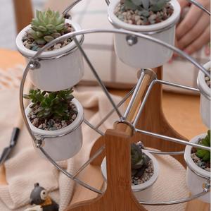 Contratto abito bianco carnosa combinazione di piante in vaso creativo ferris wheel vaso di fiori zakka vaso di fiori di ceramica - Product Image 4