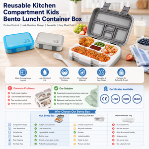 Reusable <b>Kids</b> Bento <b>Lunch</b> Container <b>Box</b> Compartment Food Storage <b>Lunch</b> <b>Box</b> for School - Product Image 1