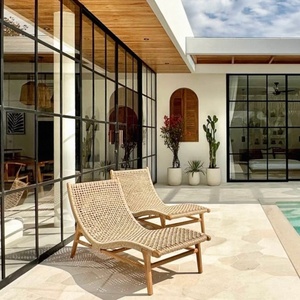 Chaise longue <span class=keywords><strong>de</strong></span> relaxation en <span class=keywords><strong>aluminium</strong></span> tressé à la main, style nordique, pour extérieur, <span class=keywords><strong>bain</strong></span> <span class=keywords><strong>de</strong></span> <span class=keywords><strong>soleil</strong></span>, patio, piscine - Product Image 5