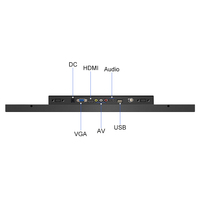 Monitor Layar Sentuh Resistif Industri 21,5 Inci USB VESA Wall Mount Casing Logam VGA BNC Hitam