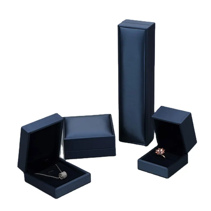 Оптовая продажа фабричная коробка с синим кольцом оптом подарочная коробка для ювелирных изделий с логотипом