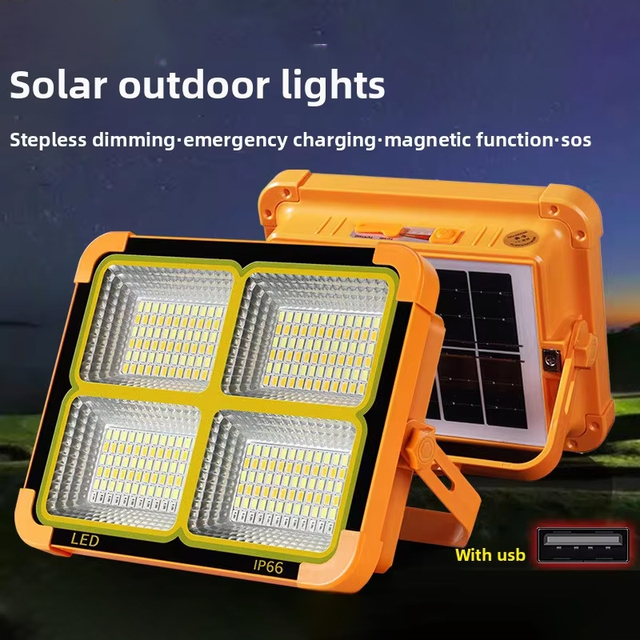 Multi-function Floodlight Emergency Portable Charging LED High Power IP65 Waterproof Outdoor Camping Light Solar Handheld