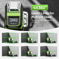 Niveau laser Huepar HX04CG 16 lignes 4D avec écran LCD, auto-nivellement, réglage de la luminosité du laser pour travaux de construction