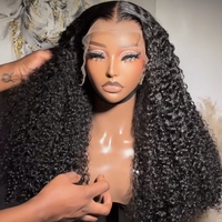 Cheveux humains brésiliens pré plumés, afro crépus bouclés 4x4 5x5 13x4, perruques HD sans colle à lace, prix de gros