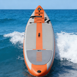 Planche de SUP gonflable portable, écologique et durable, à couleurs contrastées, avec système à 3 ailerons, idéale pour les check-in sur les réseaux sociaux et le camping - Product Image 4