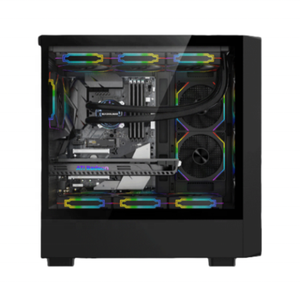 2025 thiết kế mới phía trước bảng gỗ loại máy tính chơi game ATX <span class=keywords><strong>Chassis</strong></span> Tương thích với 360mm CPU làm mát chất lỏng - Product Image 6