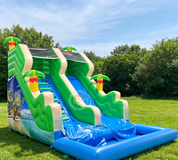 Maßgefertigte Hochwertige Günstige Aufblasbare Wasserrutsche mit Pool Sommerspaß für Kinder