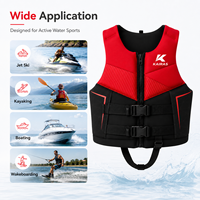Gilet de flottabilité en néoprène 50N pour jet ski, wakeboard, kayak, navigation, fermeture éclair réglable, gilet de sports nautiques