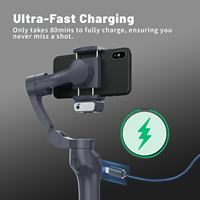 Stabilisateur de cardan pour smartphone avec suivi automatique du visage par IA pour V4.0, lumière d'appoint magnétique portable pliable 2000 mAh, 3 axes