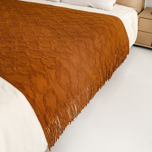 Manta de Chenilla Jacquard Tejida, Manta Decorativa Americana <span class=keywords><strong>para</strong></span> Sofá, Manta Ligera <span class=keywords><strong>para</strong></span> Siesta en la Oficina, <span class=keywords><strong>para</strong></span> Uso Doméstico - Product Image 2