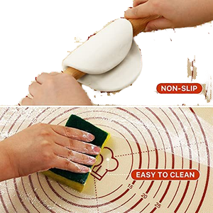 <span class=keywords><strong>Tapis</strong></span> de Cuisson Antiadhésif en Silicone 60x40 cm, Grand <span class=keywords><strong>Tapis</strong></span> de Pâtisserie Antidérapant avec Mesures pour Comptoir - Product Image 3