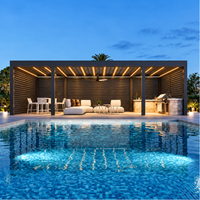 Automatische Regenfeste Aluminium-Lamellenpergola 3x6M Pool-Pavillon Fernbedienbare Abdeckung Anpassbare Größe