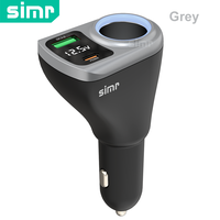 Adaptador de Expansión para Encendedor de Coche Simr, Cargador Rápido para Coche PD30W QC3.0, Divisor de Encendedor de Cigarrillos, Medidor de Voltaje, Cargador USB para Coche