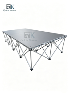 High Quality Portable <b>Stage</b> <b>Platform</b> Ply Wood Panel Aluminum <b>Stage</b> <b>Platform</b> With White Skirt Foldable Outdoor Concert Use - Product Image 1