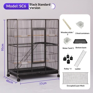 <span class=keywords><strong>Cage</strong></span> à oiseaux en gros, grande villa en métal pour perroquets et autres oiseaux volants, avec système de fixation à bouton-pression et rangement intégré, grande taille - Product Image 6